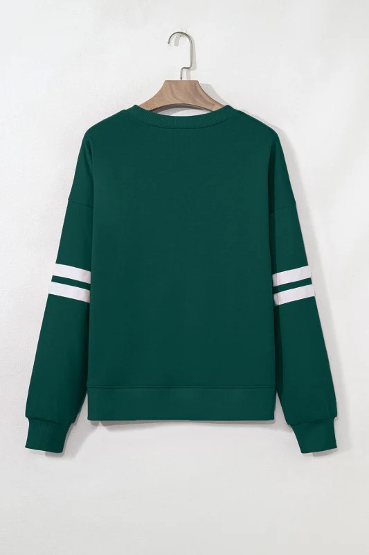 Varsity Stripe Drop Shoulder Oversized Sweatshirt - Image 22