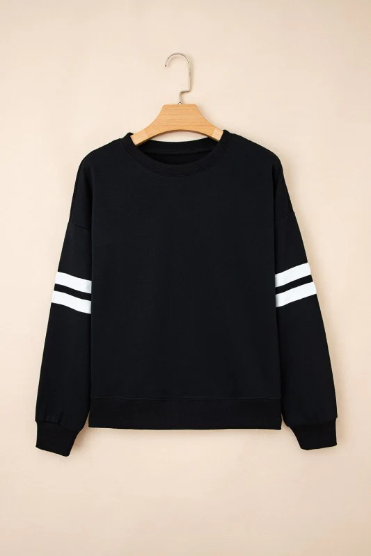 Varsity Stripe Drop Shoulder Oversized Sweatshirt - Image 25