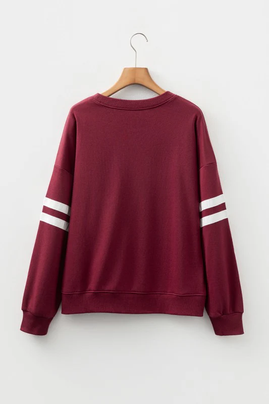 Varsity Stripe Drop Shoulder Oversized Sweatshirt - Image 41