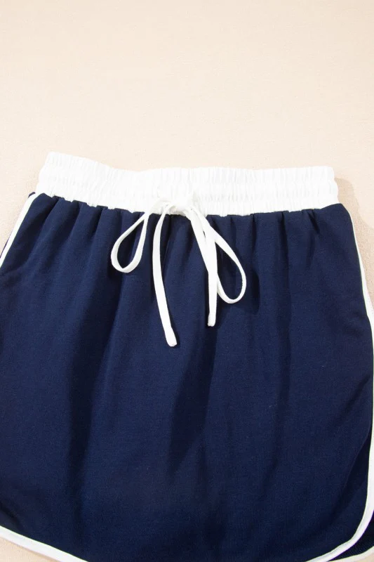 Varsity Stripe Pullover and Mini Skirt Set - Image 165