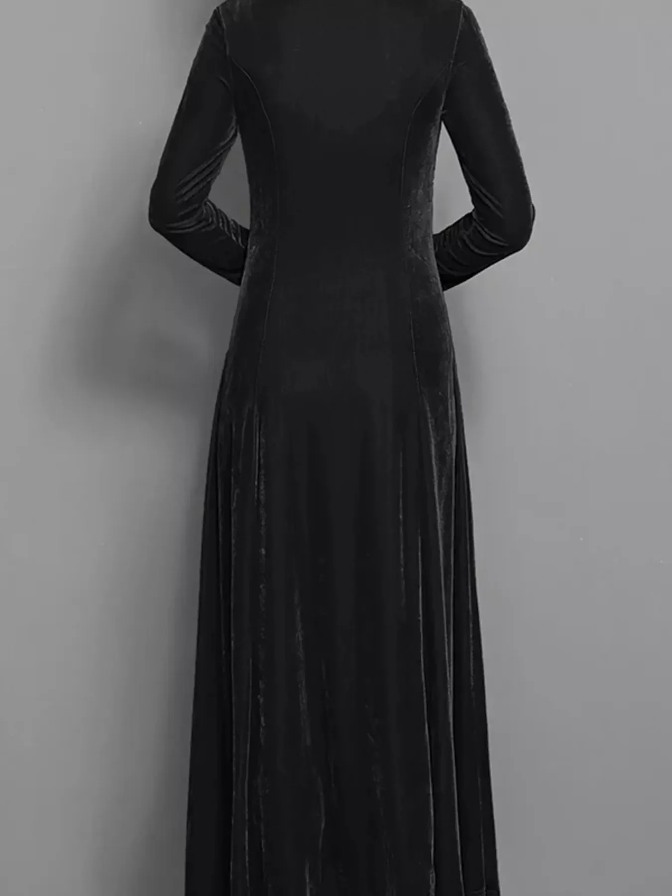Velvet Long Sleeve A-Line Dress - Image 3