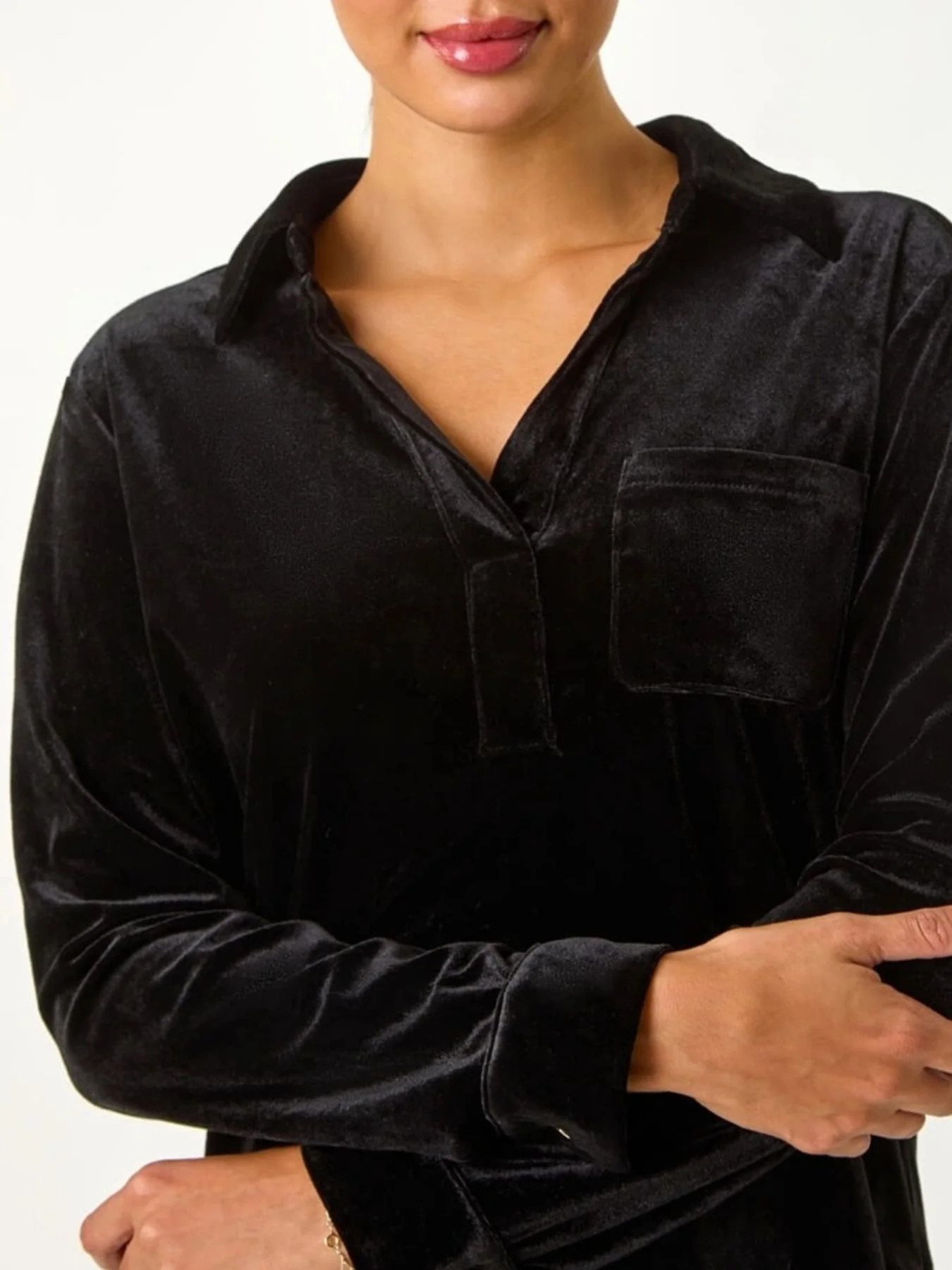 Velvet Long Sleeve Blouse - Image 6