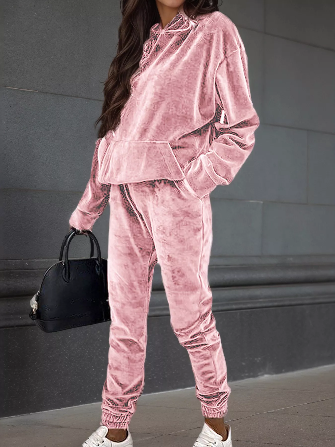 Velvet Long Sleeve Hoodie and Pants Set - Image 10