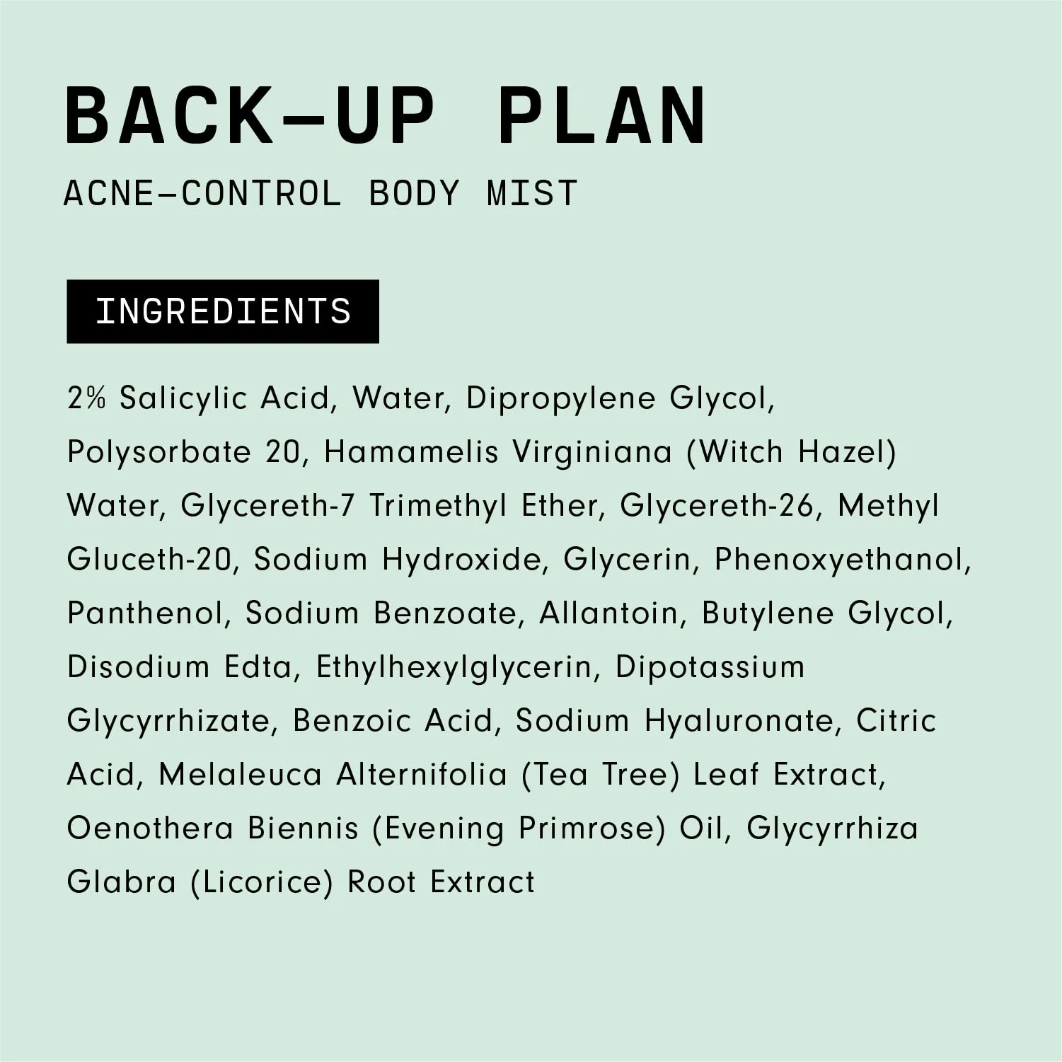 Versed Back-Up Acne Control Body Mist - All Over Blemish Spot Treatment + Salicylic Acid Spray with Tea Tree Oil & Witch Hazel - Oil Control + Redness Relief Acne Spray for Back & Body - Vegan (3 oz) - Image 9