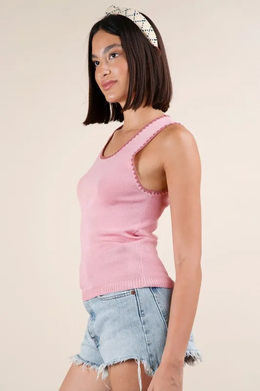 VERY J Blanket Style Sleeveless Knit Tank - Image 3