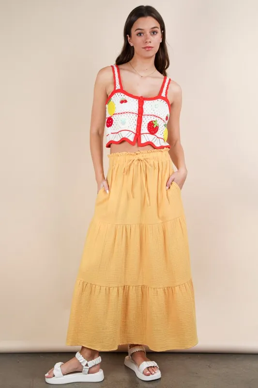 VERY J Elastic Waist Tiered Maxi Skirt - Image 6