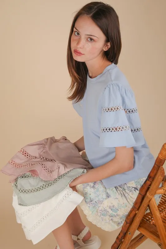 VERY J Lace Trim Sleeve Top - Image 7