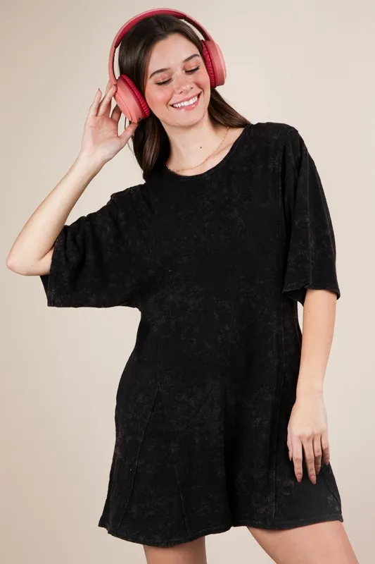 VERY J Mineral Washed Oversized Knit Comfy Romper - Image 4