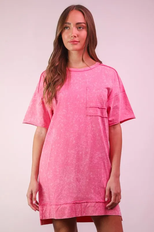 VERY J Plus Size Mineral Washed Knit Shift Mini Dress - Image 5