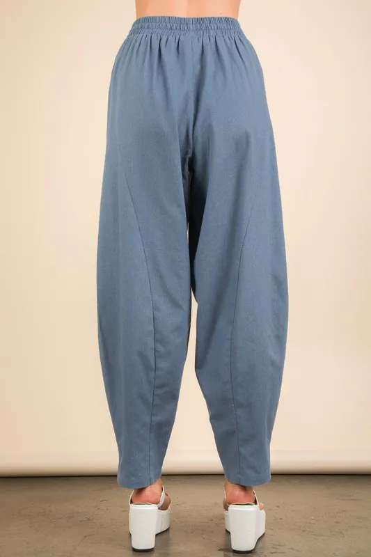 VERY J Solid Barrel Comfy Woven Pants - Image 3