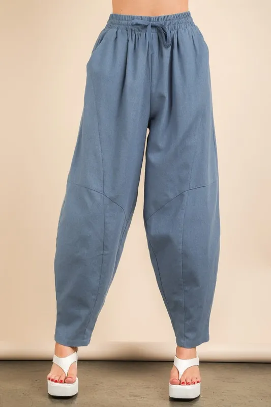 VERY J Solid Barrel Comfy Woven Pants - Image 4