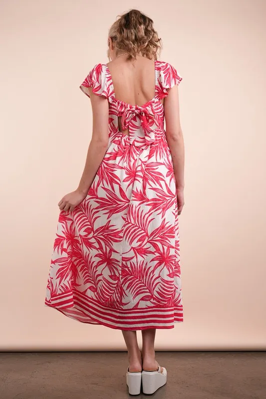 VERY J Tropical Printed Midi Summer Boho Dress - Image 4