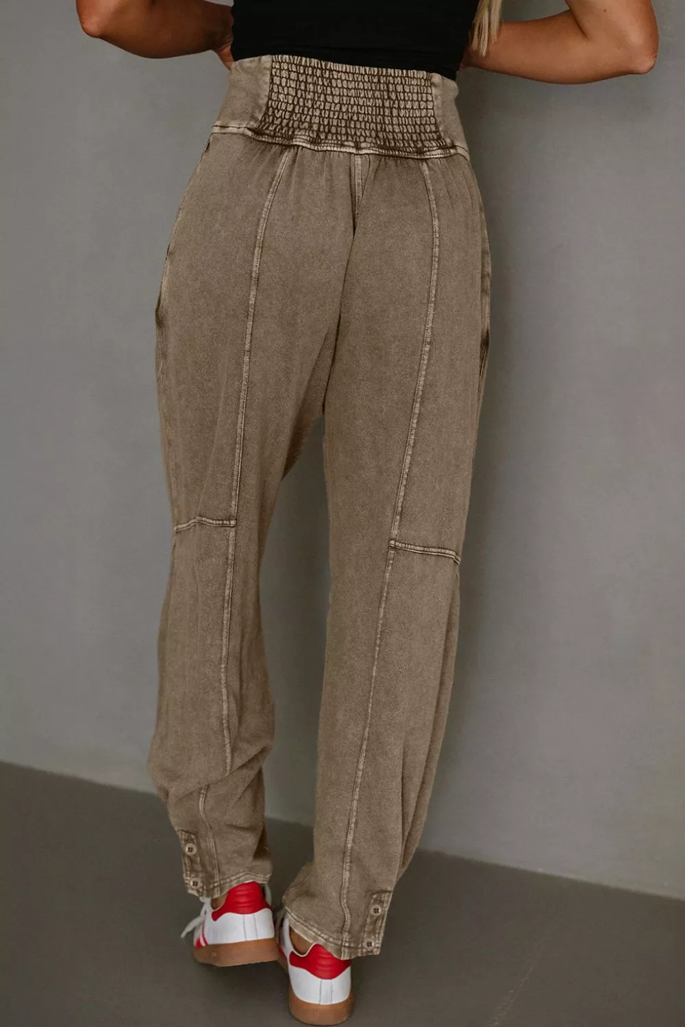 Vintage Wash High-Waisted Balloon Pants - Image 2