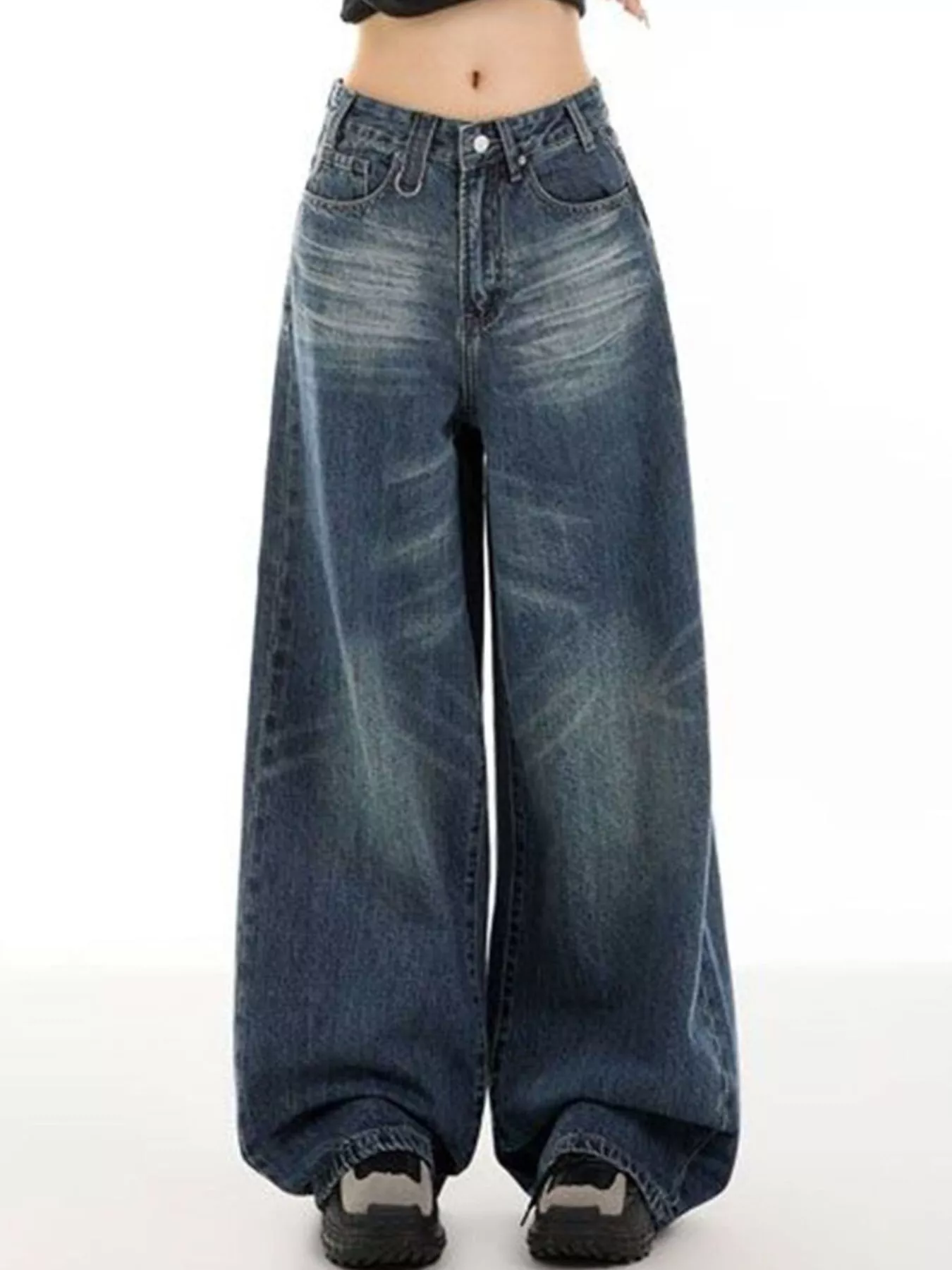 Vintage Wash Wide Leg Jeans - Image 3