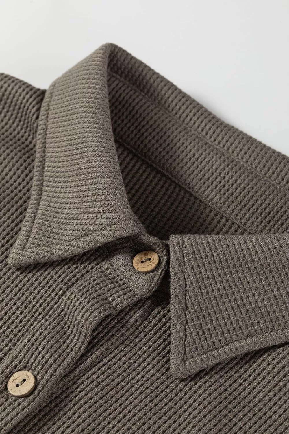 Waffle Knit Shirt Tunic Dress - Image 8