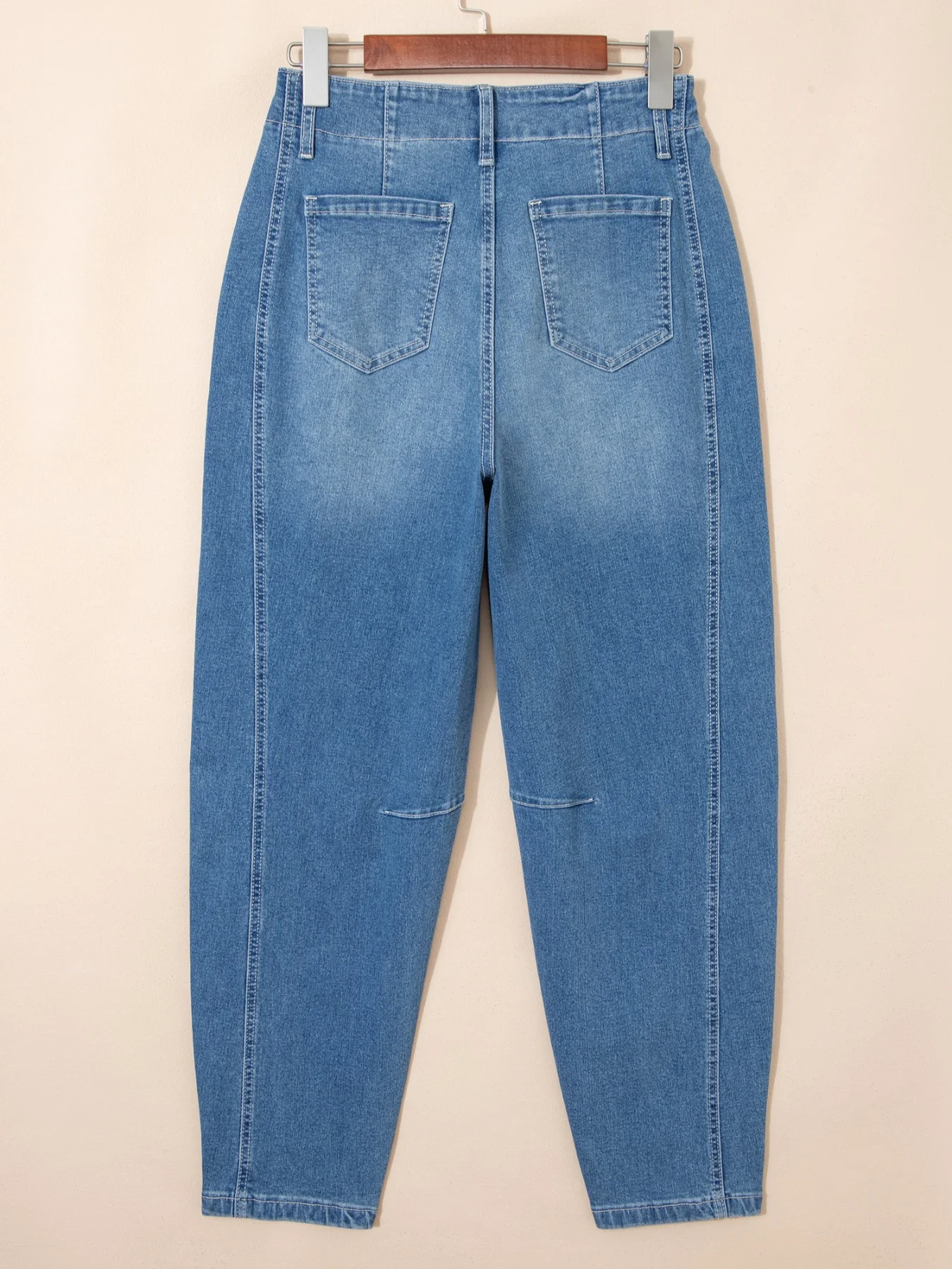 Washed Cuffed Barrel Jeans - Image 5