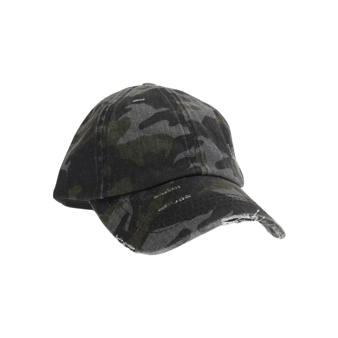 Washed Denim Criss-Cross High Ponytail C.C Ball Cap - Image 2