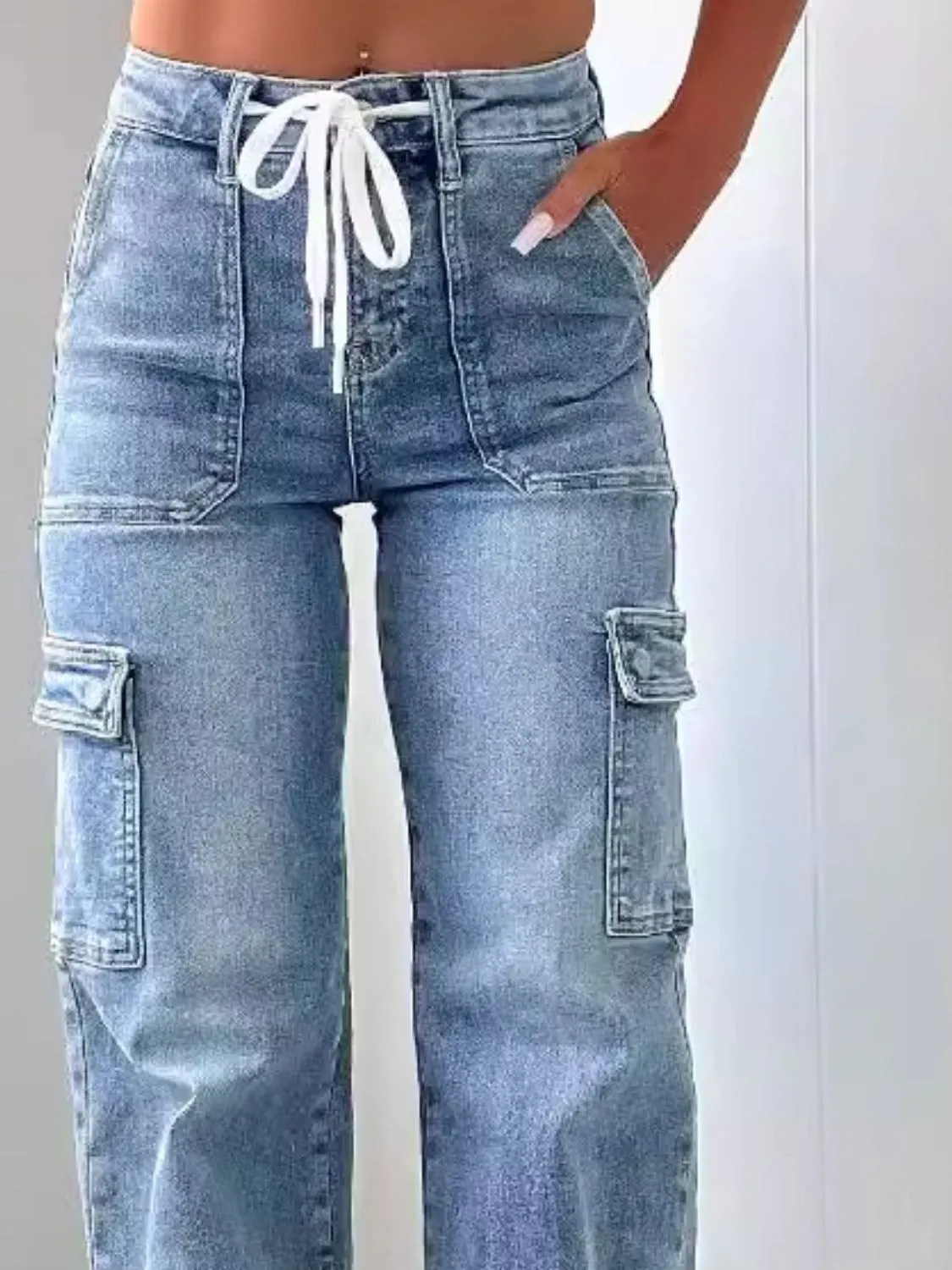 Washed Jeans with Pockets - Image 3