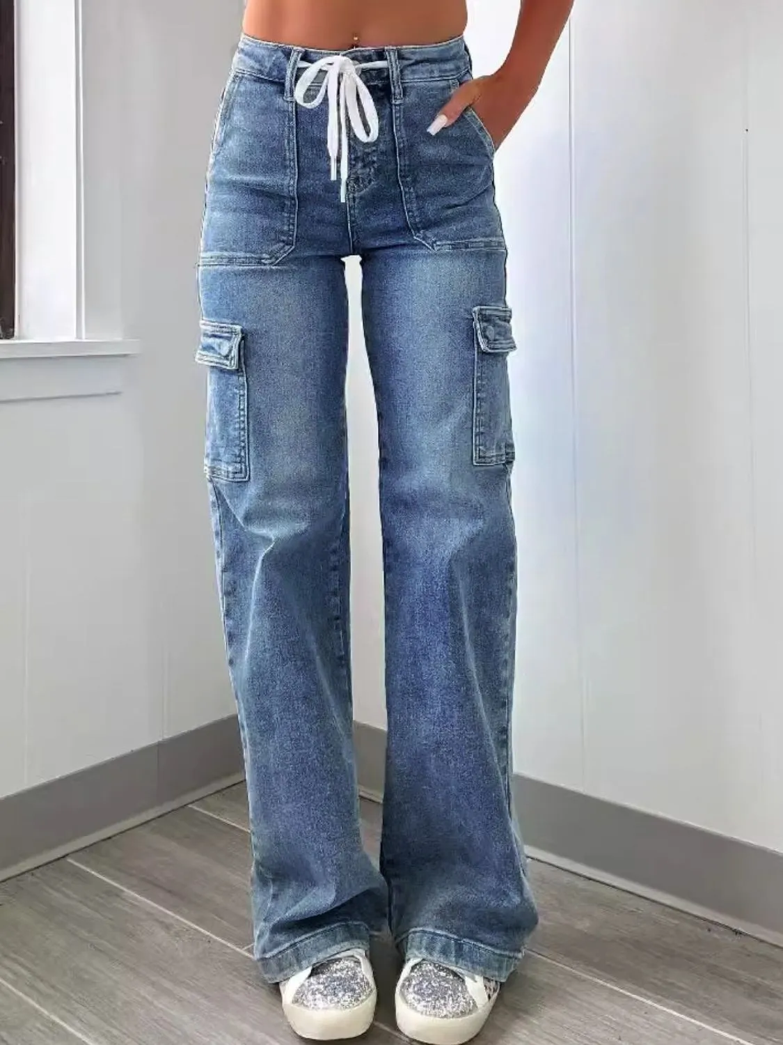 Washed Jeans with Pockets - Image 4