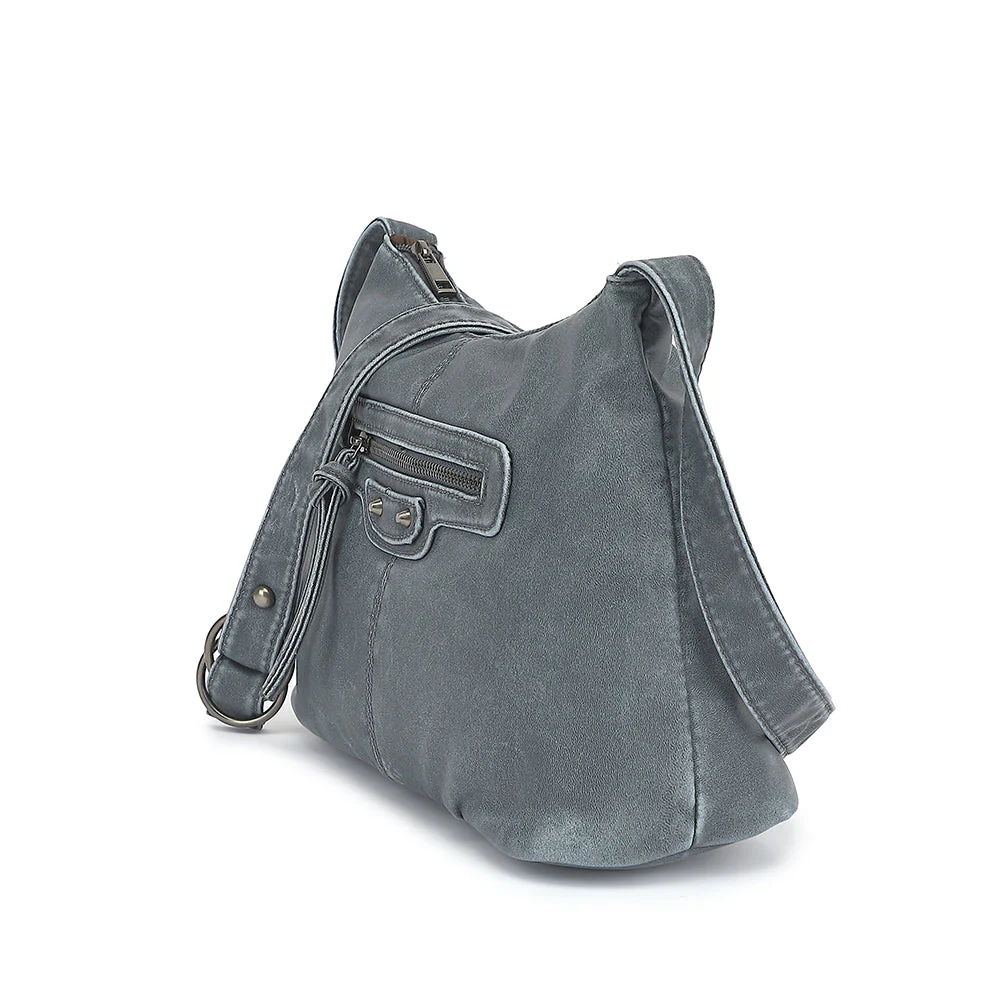Washed Large Crossbody with Front Zip Pockets - Image 5