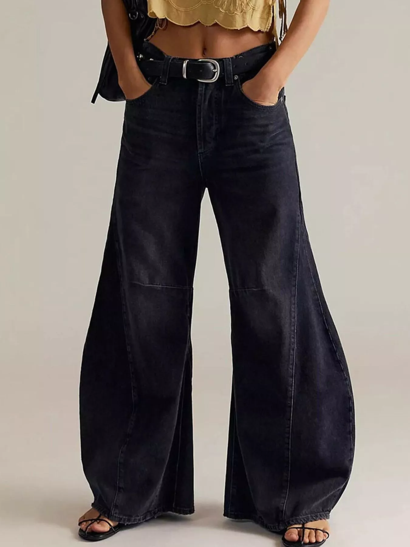 Washed Wide Leg Jeans - Image 10