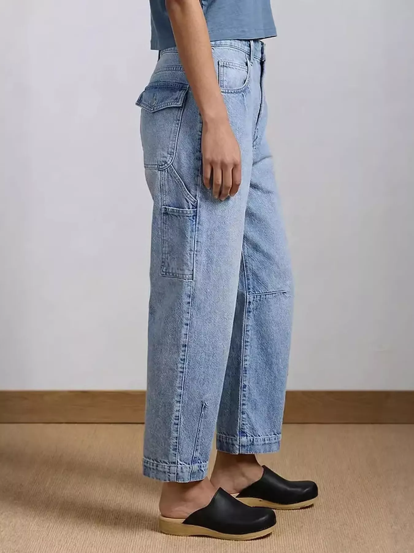 Washed Wide Leg Jeans - Image 2