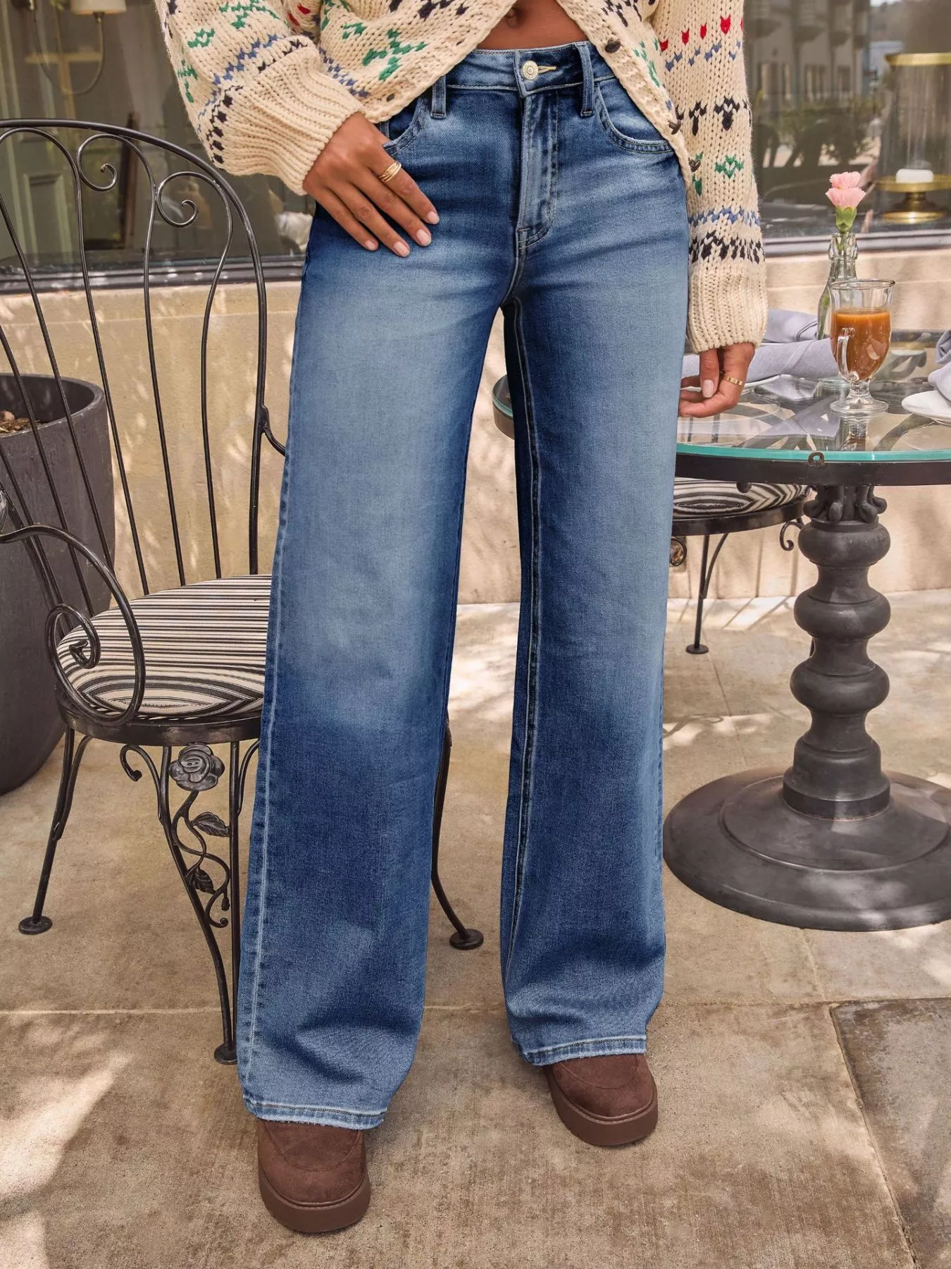 Washed Wide Leg Jeans - Image 7