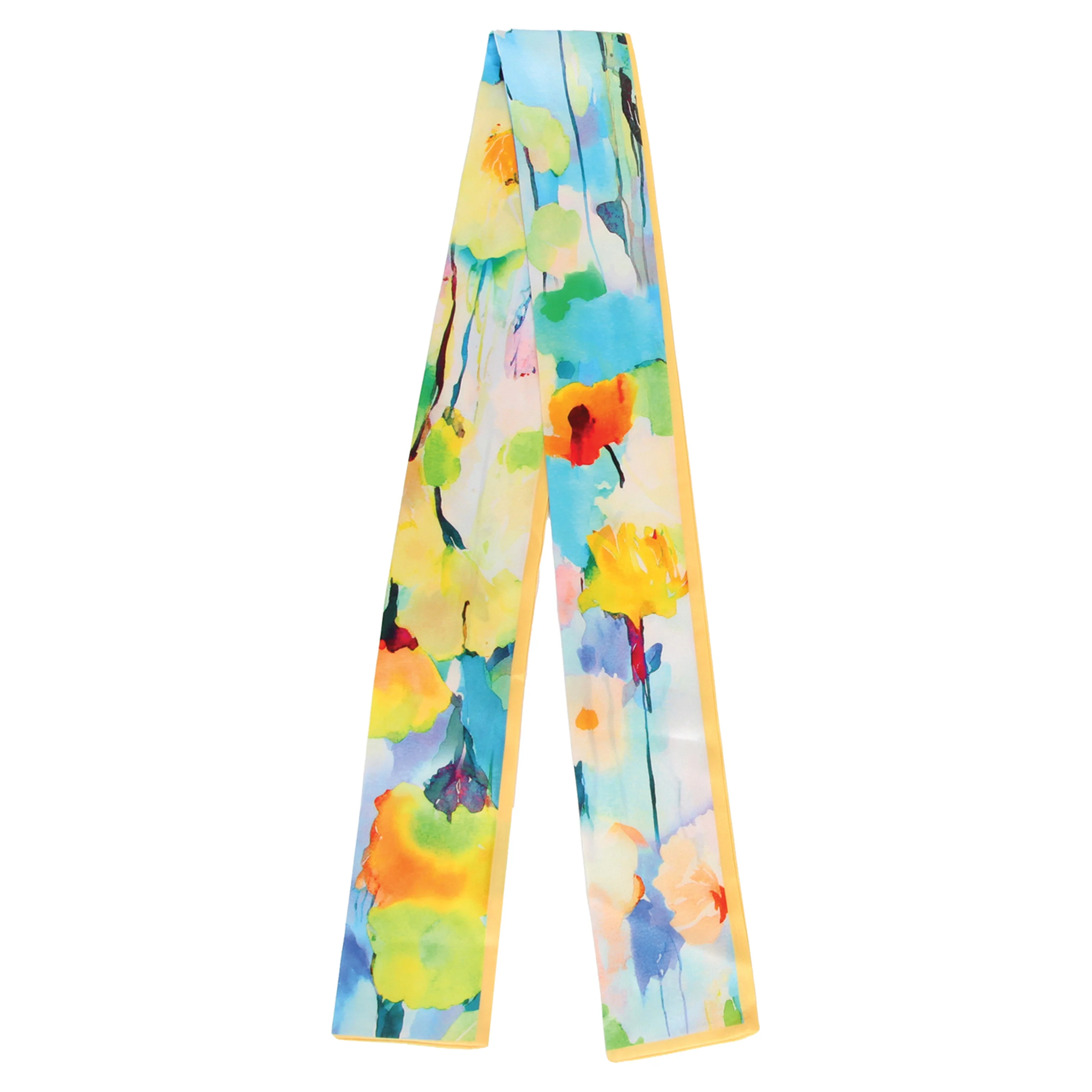 Watercolor Floral Skinny Scarf - Image 4