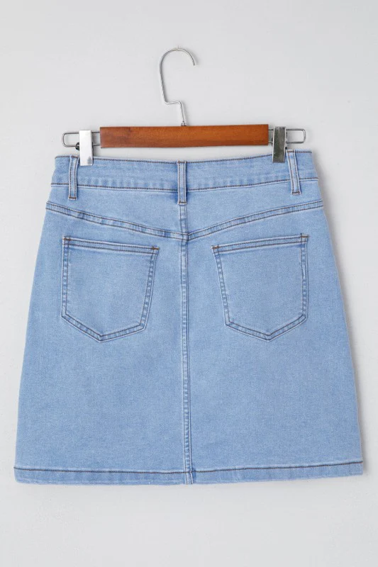 Western Embroidered Denim Mini Skirt - Image 4