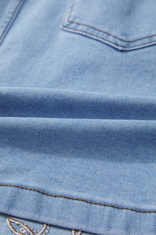 Western Embroidered Denim Mini Skirt - Image 7