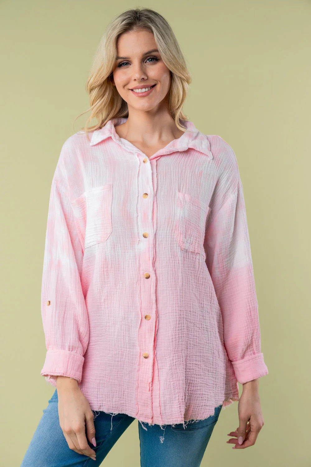 White Birch Full Size Long Sleeve Tie Dye Shirt - Image 4