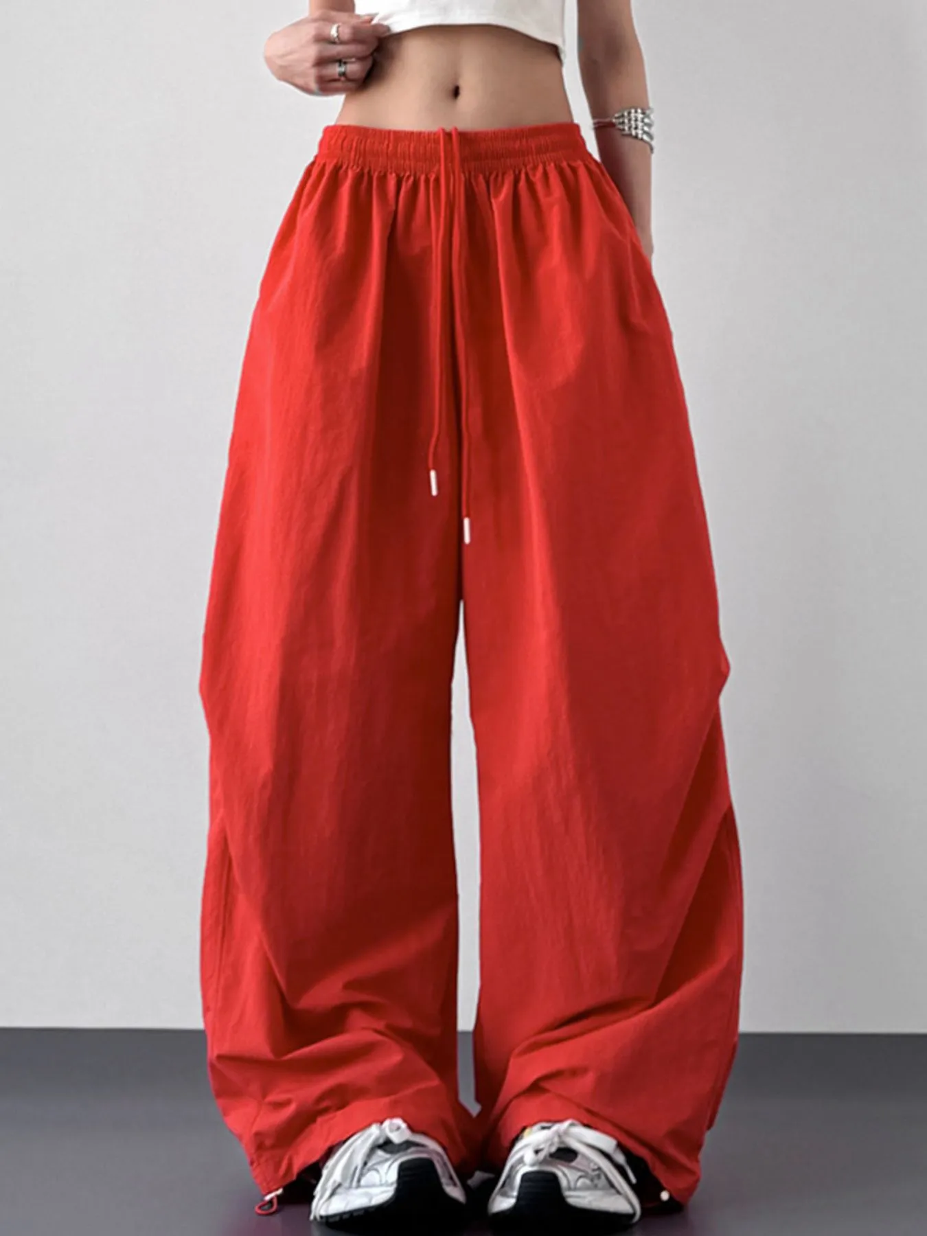 Wide Leg Drawstring Pants - Image 2