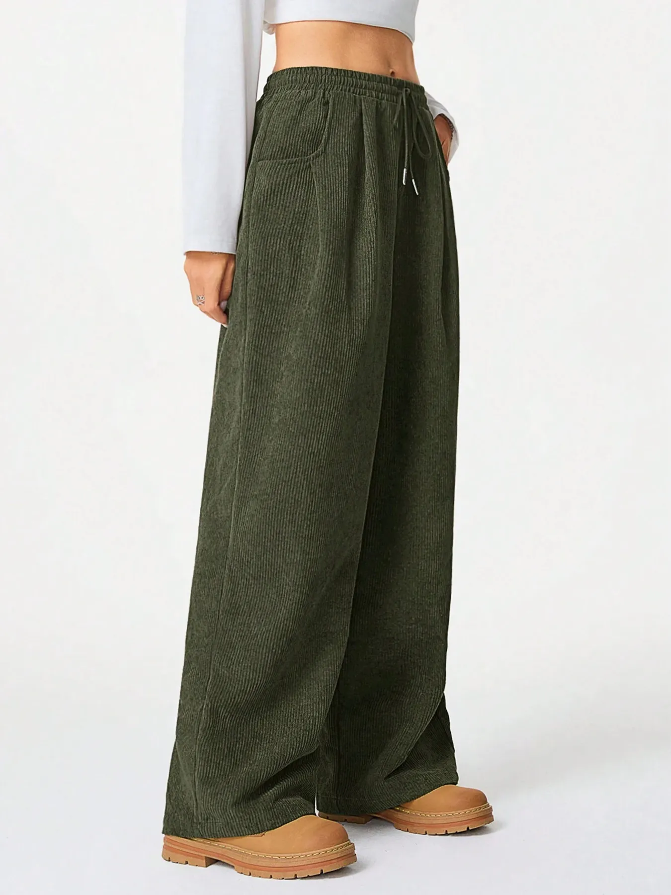 Wide Leg Drawstring Pants - Image 5