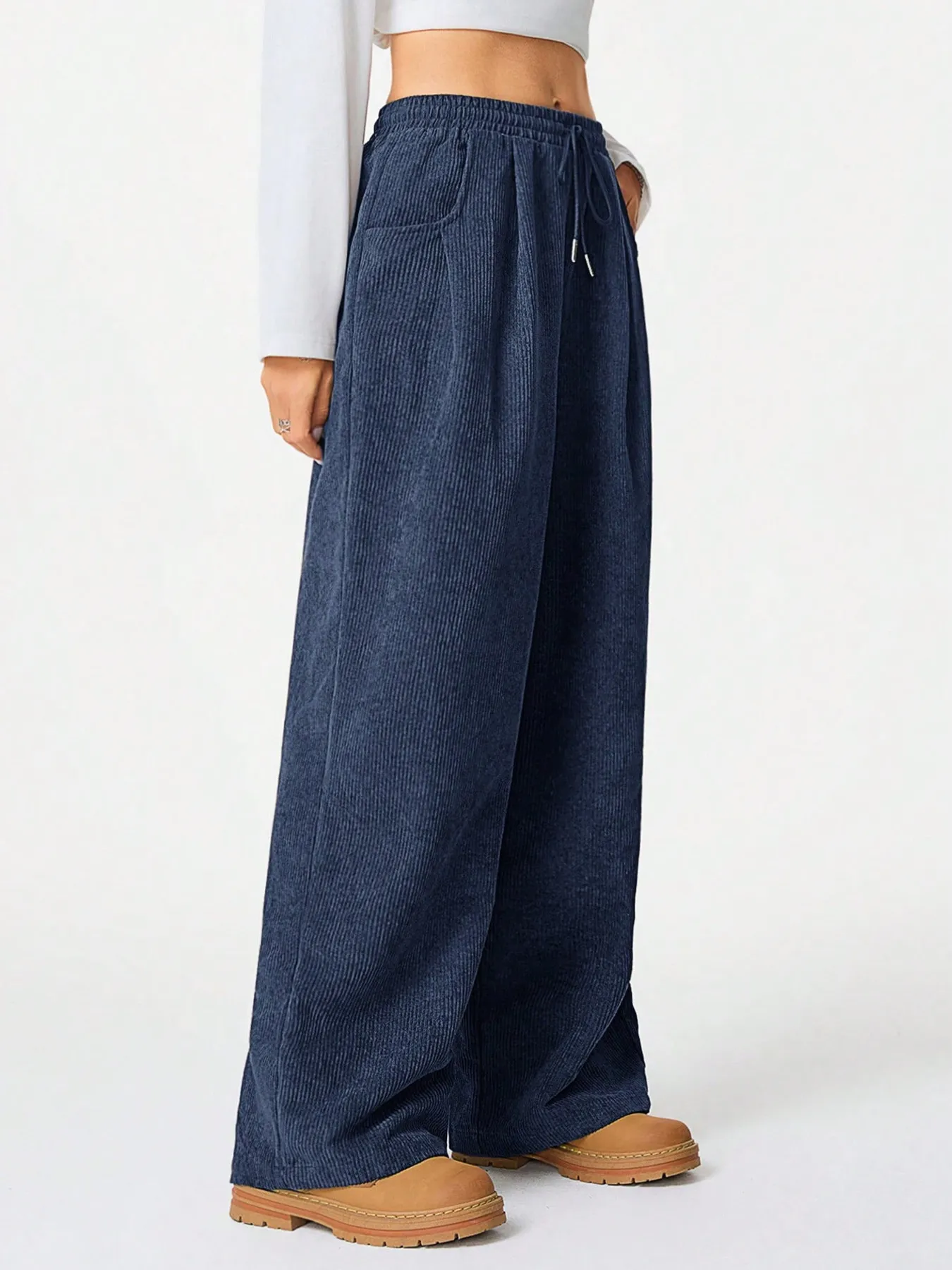 Wide Leg Drawstring Pants - Image 9