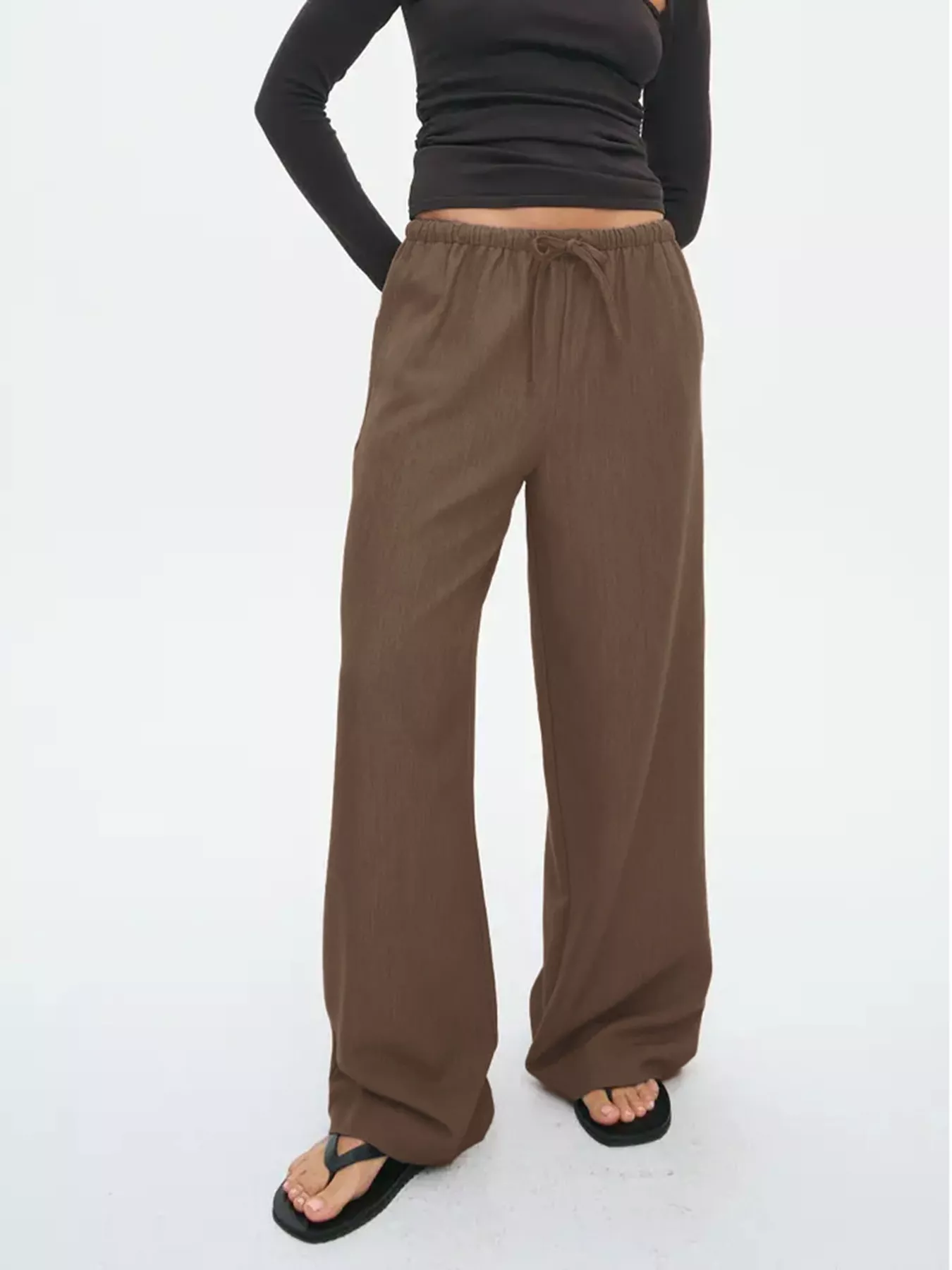 Wide Leg Drawstring Pants - Image 3