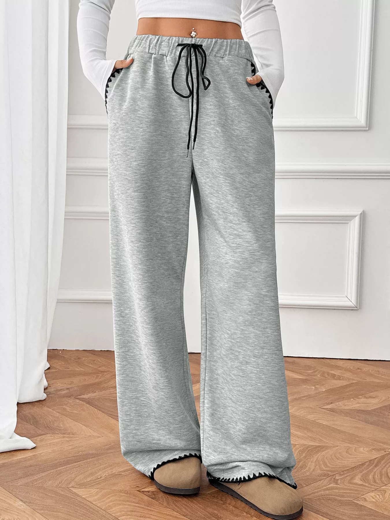Wide-Leg Drawstring Pants - Image 2