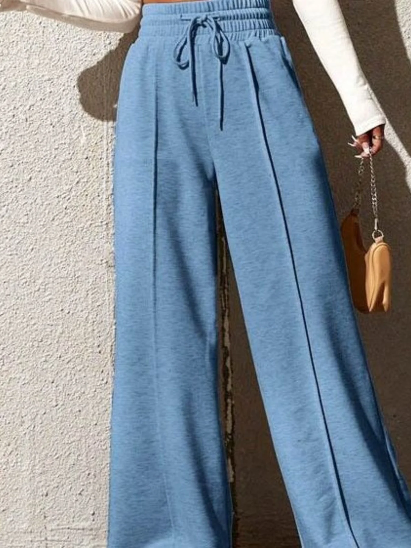 Wide Leg Drawstring Waist Pants - Image 13