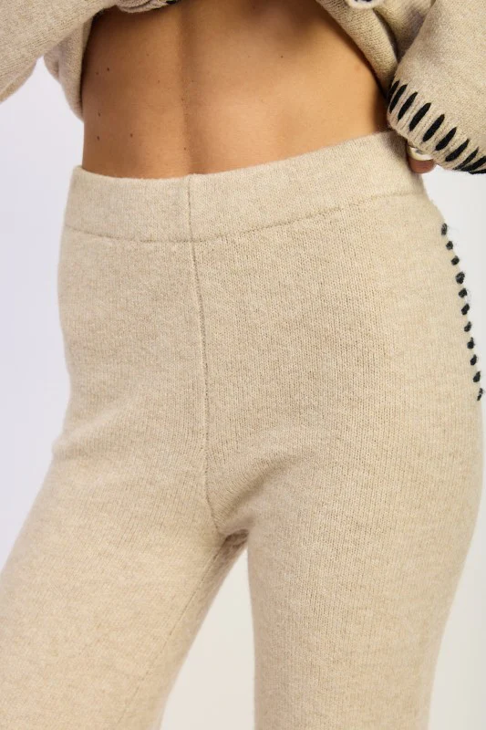 WIDE LEG PANTS WITH BLANKET STITCHING - Image 2