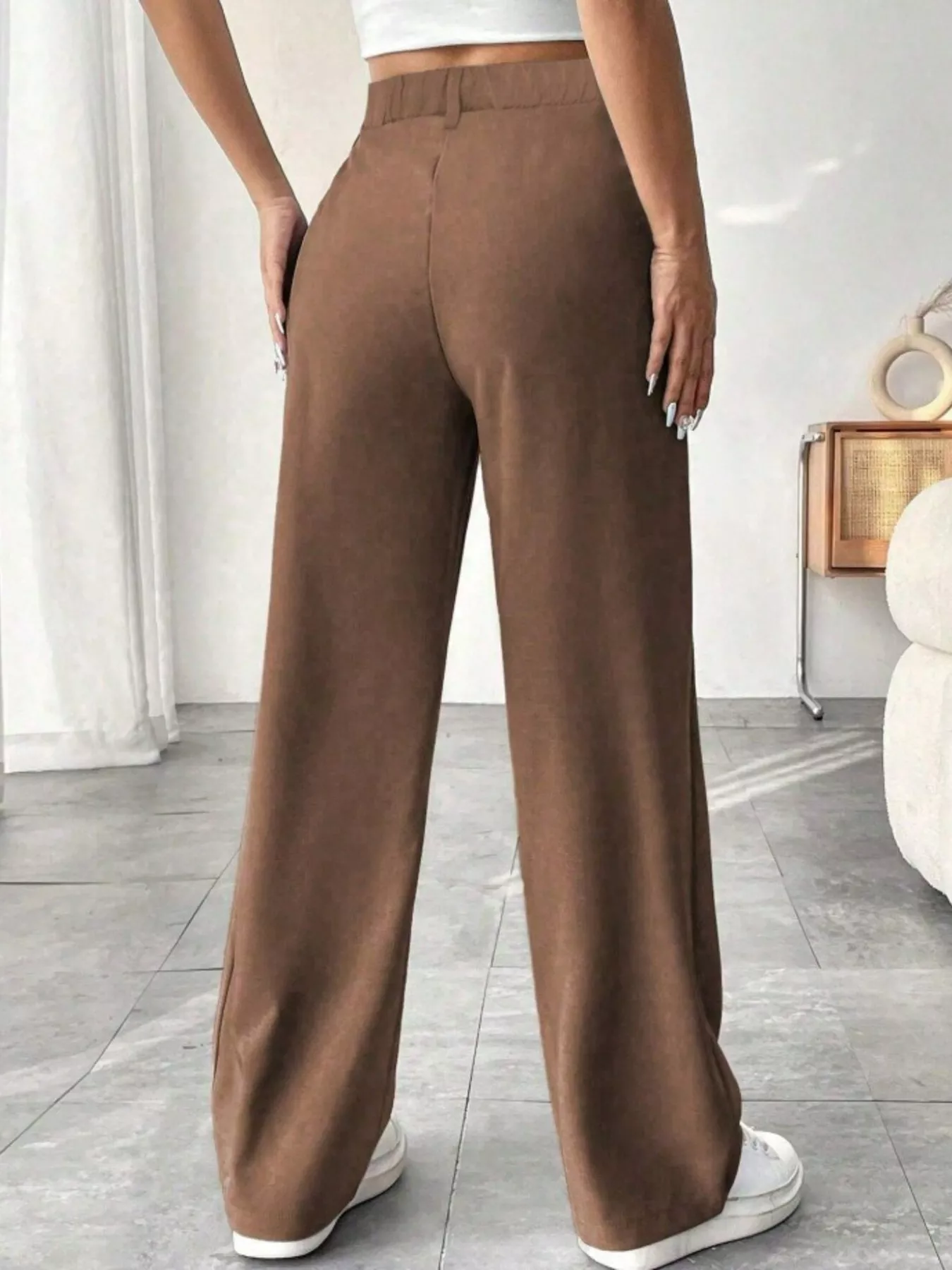 Wide Leg Pleated Pants - Image 14
