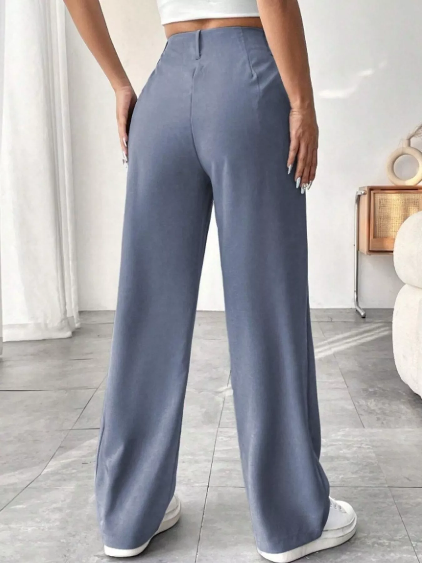 Wide Leg Pleated Pants - Image 20