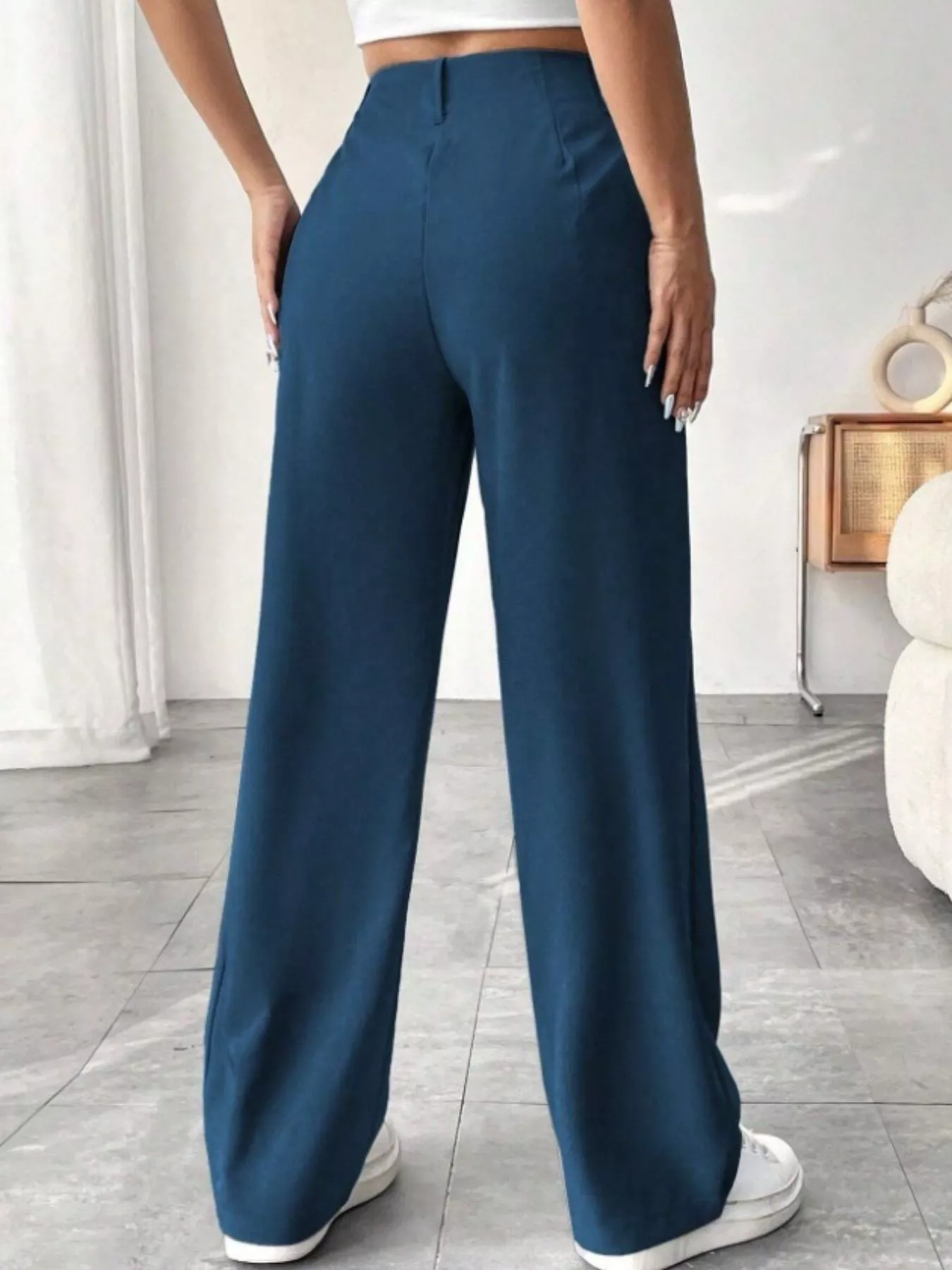 Wide Leg Pleated Pants - Image 22