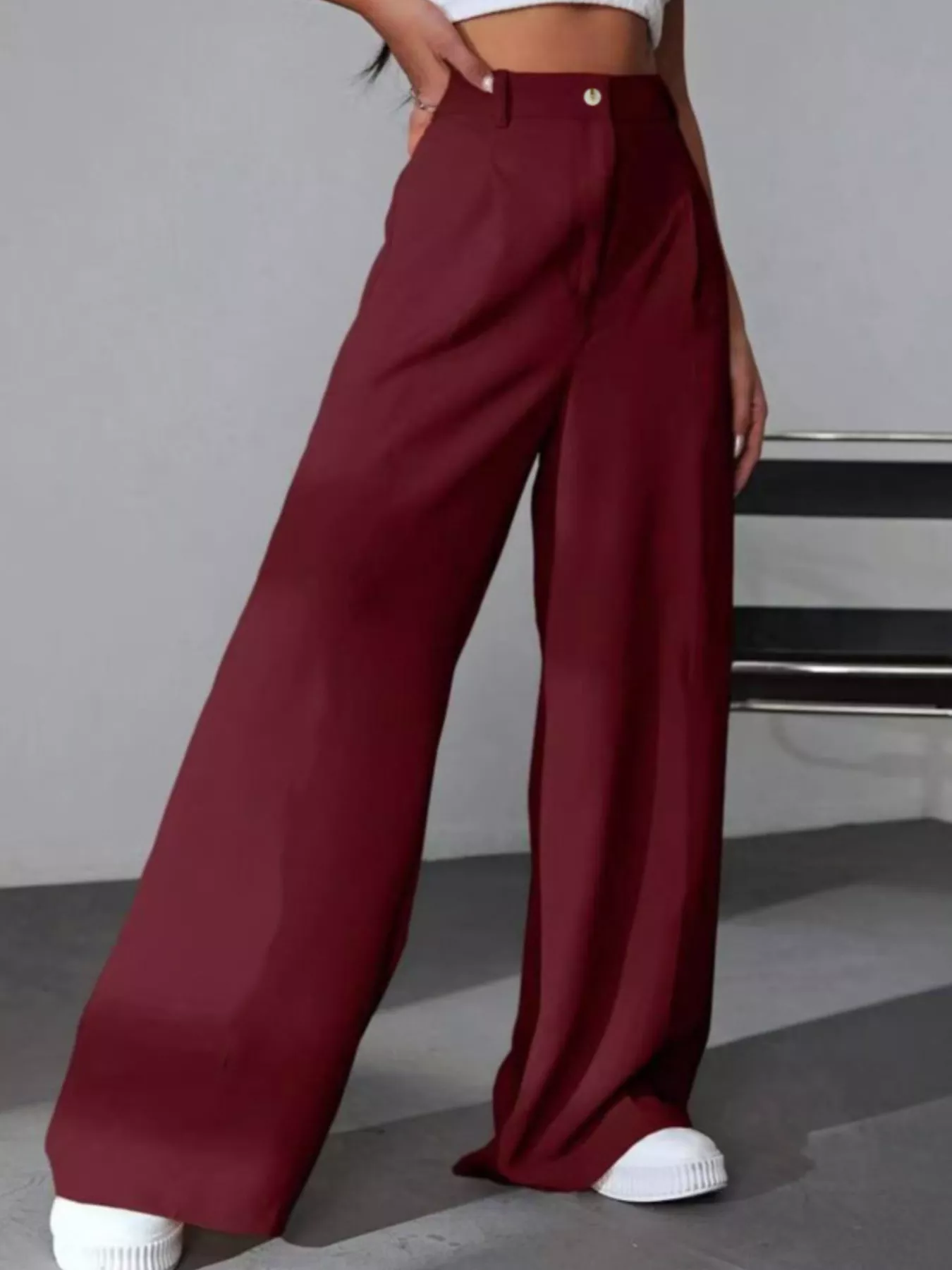 Wide Leg Pleated Pants - Image 13