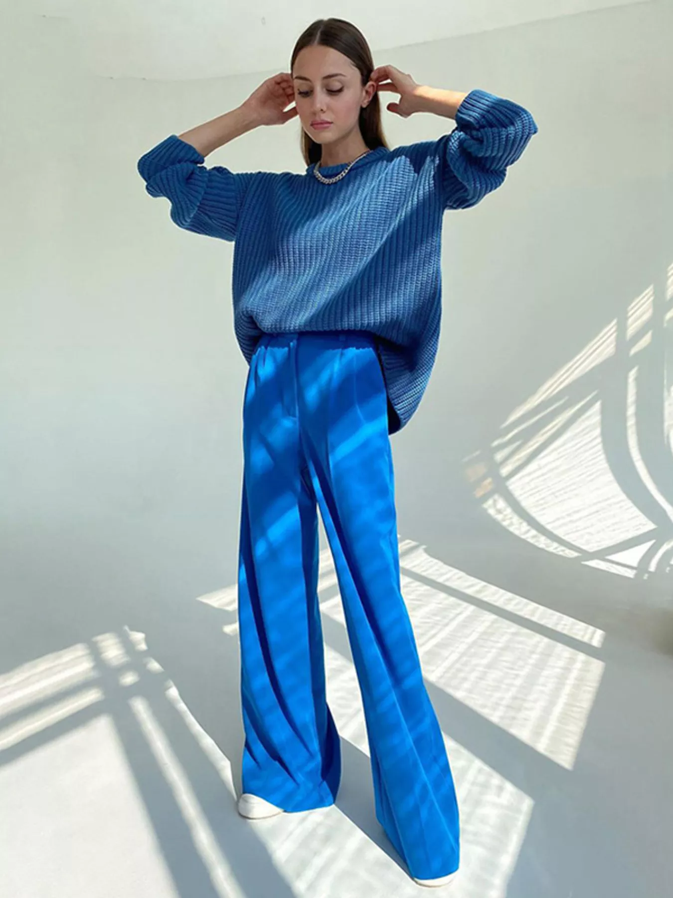 Wide Leg Pleated Pants - Image 3