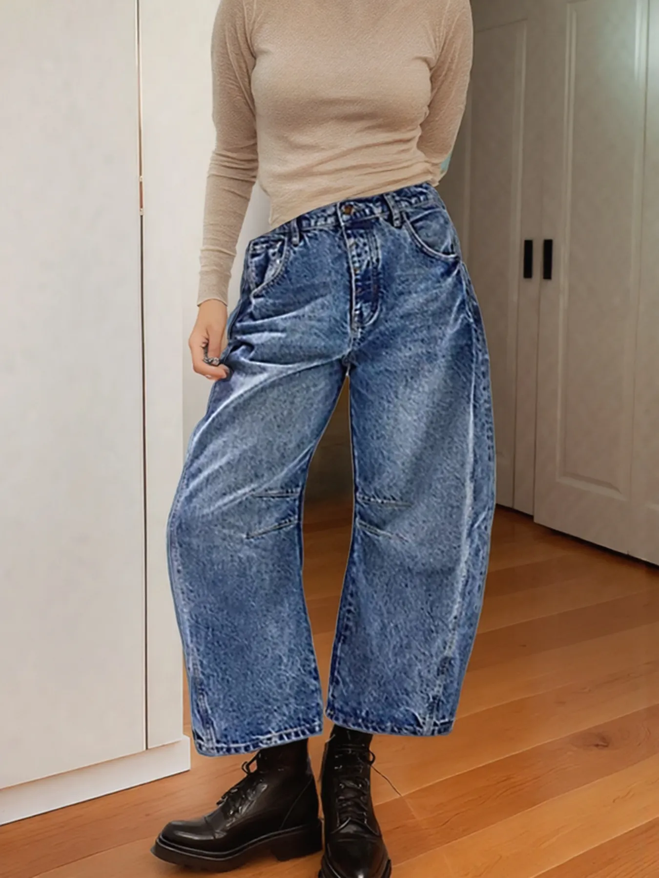 Wide Leg Relaxed Fit Jeans - Image 11