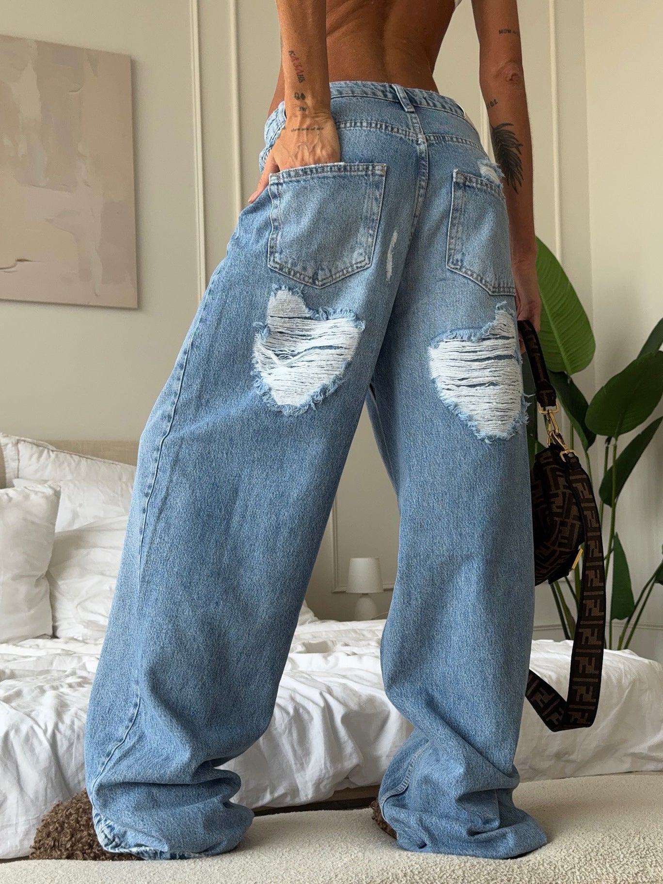 Wide Leg Washed Jeans - Image 2