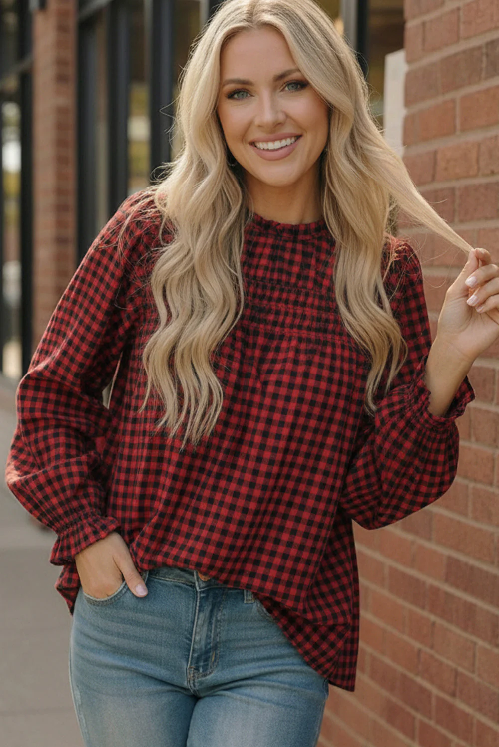 Wildwood Check Red Smock - Image 6