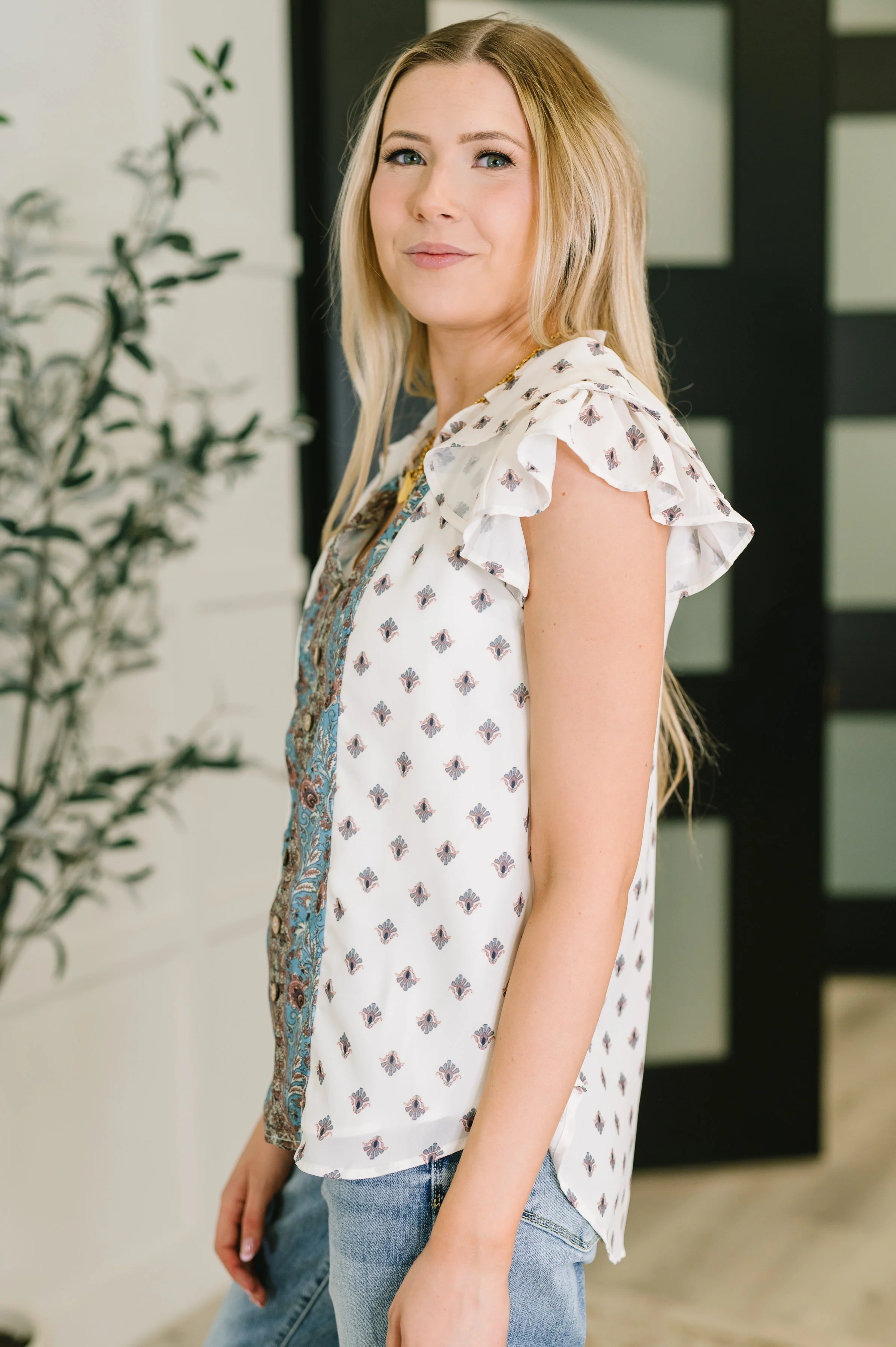 Willow Breeze Short Sleeve Blouse - Image 5