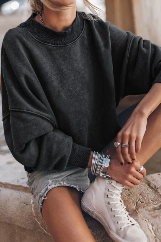 Women Drop Shoulder Crew Neck Pullover Sweatshirt - Image 14