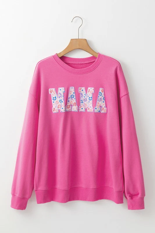 Women Floral MAMA Graphic Pullover Sweatshirt - Image 7
