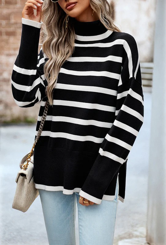 Women Mock Neck Sweater - Image 3
